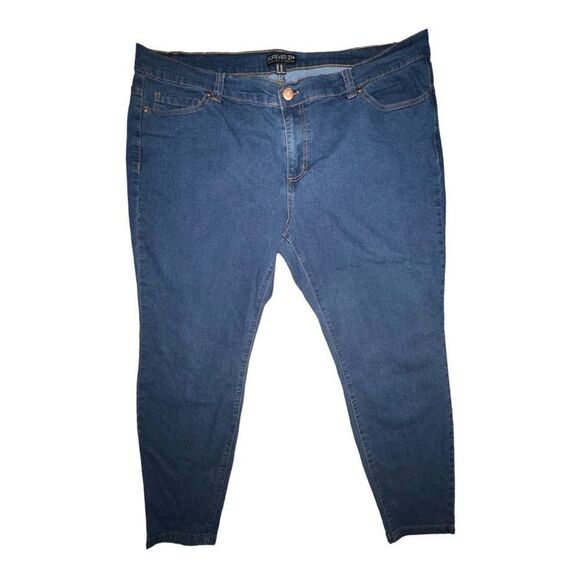 Forever 21 Plus Medium Wash Blue Denim Jeans Ankle Stretch Size 20 EUC - Picture 1 of 5